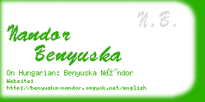 nandor benyuska business card